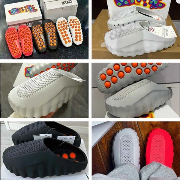 001 Mind Slides 002 Desginer Sneakers Slippers 2026 New Tech Comfortable Sandals Light Bone White Solar Red Smoke Grey Men Women Mind001 Pregame Mules comfort