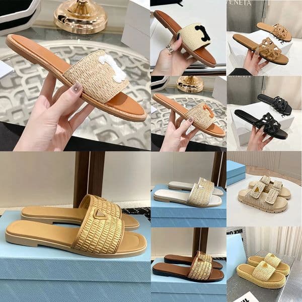 Designer Slides Sandals Women Slippers Casual shoes Designer Mens Sliders outdoor Beach sandale Womens Shoe flat loafer Summer Mule Fashion Weaving Shoe