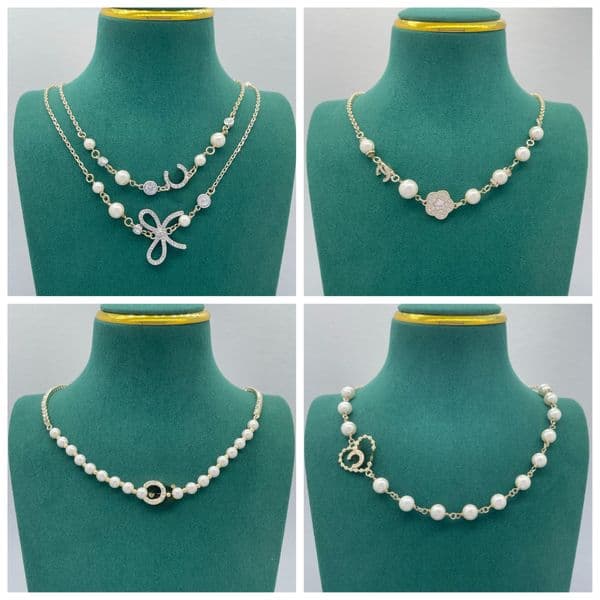 Pearls Necklace Designer for Women High Quality Brass Fashion Pendant Gold Necklaces Luxury Necklace Chain Wedding Jewelry