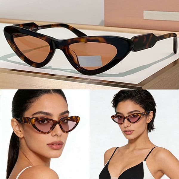 New Trendy Womens Sunglasses With Acetate Cat Eye Shaped Frame Polarized Anti UV Daily Wear Simple Style SMUB11SU