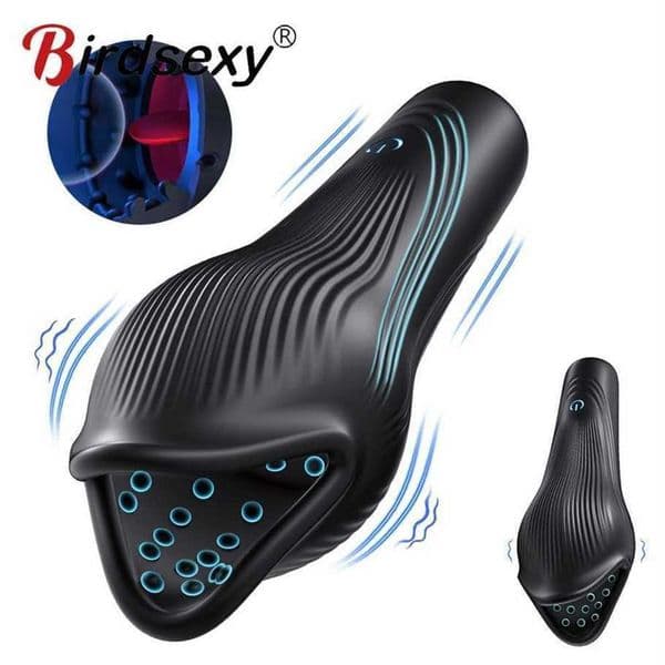 Powerful Vibrating Tongue Licking Vibrator Male Glan Massager Delay Stamina Trainer Oral Climax Masturbation Sex Toy for Men Hj89