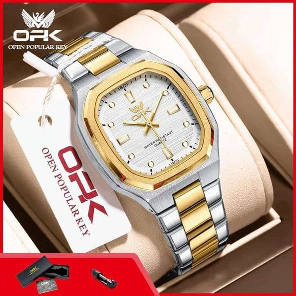 OPK 6044 Quartz Man Watch Steel Strap Waterproof Luminous Auto Date Men's Wristwatches Simple Fashion Watches For Men