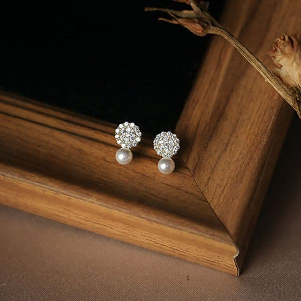 S925 pure silver mini versatile pearl stud for women, forest-style fashion, fresh sweet, cool and high-end earrings