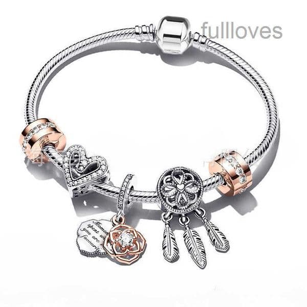 Luxury classic snake chain charm bracelets for women retro vintage crystal sea animal cute lovely number 8 charms bead love heart bracelet bangle jewelry
