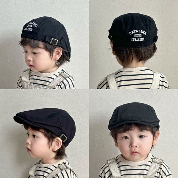 New children's kids, Korean baby embroidered letter beret, stylish duckbill cap for boys and girls ddmyshoesvip