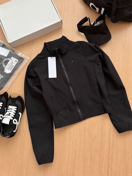 ZOJ319 Women Sports Jacket, Stand Collar, Breathable Quick-Drying.Slim Fit Outdoor Cardigan for Fitness, Workout Daily Wear. Lightweight, Comfortable Active Top