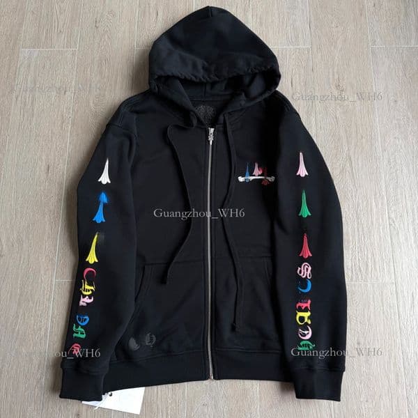 High quality mens hoodie Chrome Heats Clothes Hoodie Designer Sanskrit Jacket Zipper Outwear Coats Hoodies Mens Woman Chromehertz Cross ch Hoody 21