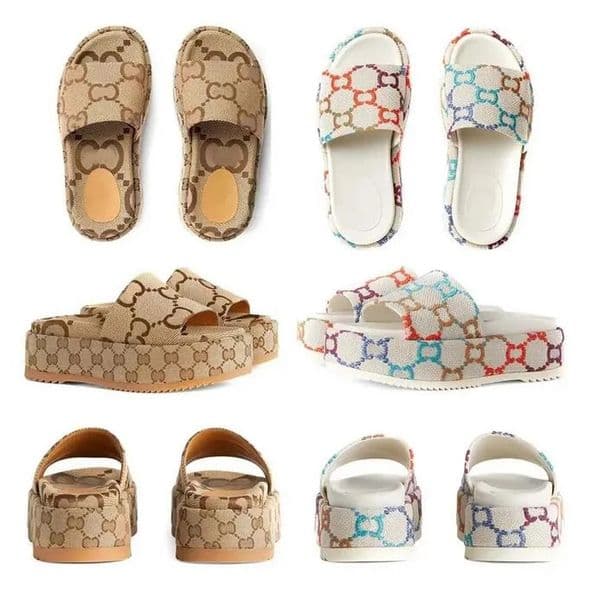 Designer slide Women's Sandals Slippers Fashion Floral Slippers Leather and Rubber Flats slides Sandals Summer Beach lightweight Shoes Bottoms Slippers