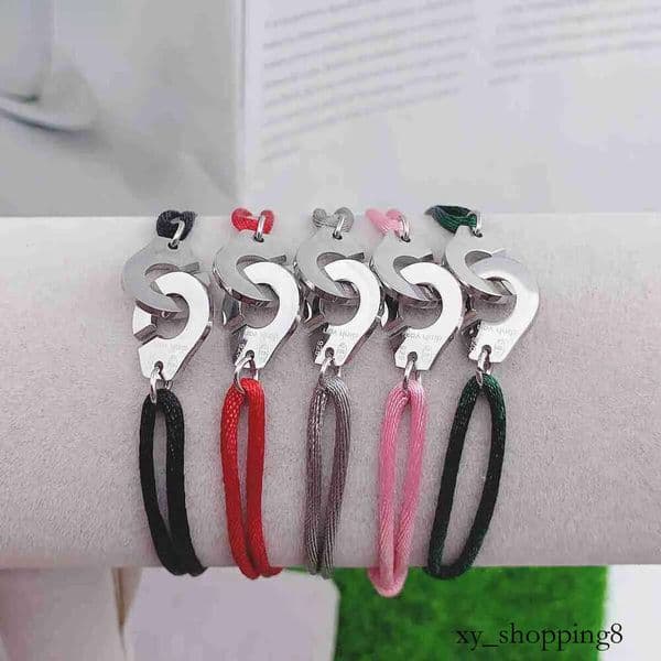 Charm Bracelets Cuff FewDook High Quailty Adjusstable Rope Stainless Steel Handcuff Menottes Bijoux Corde Bracelet For Men Women Jewelry 2026