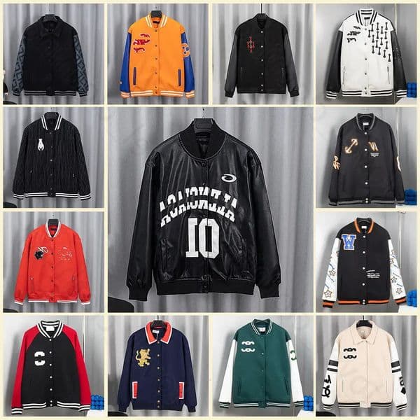 Chrome varsity jacket Mens Jacket designer jackets autumn and winter loose causal outwear coat Hip Hop fashion tide sports unisex sweatshirt warm sportswears