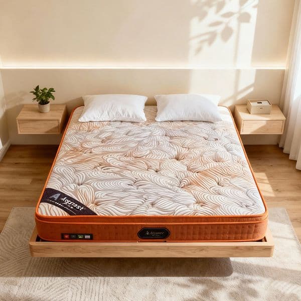 Rainbow multi-color silk fabric latex bagged coil white hotel-use household mattress 25cm thick