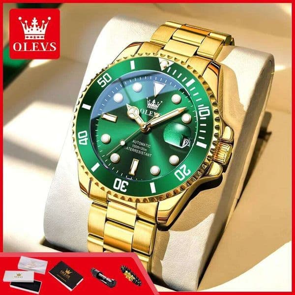 OLEVS 6650 Automatic Watch Male Stainless Steel Waterproof Luminous Auto Date Original Top Luxury Brand Mechancial Men's Watches