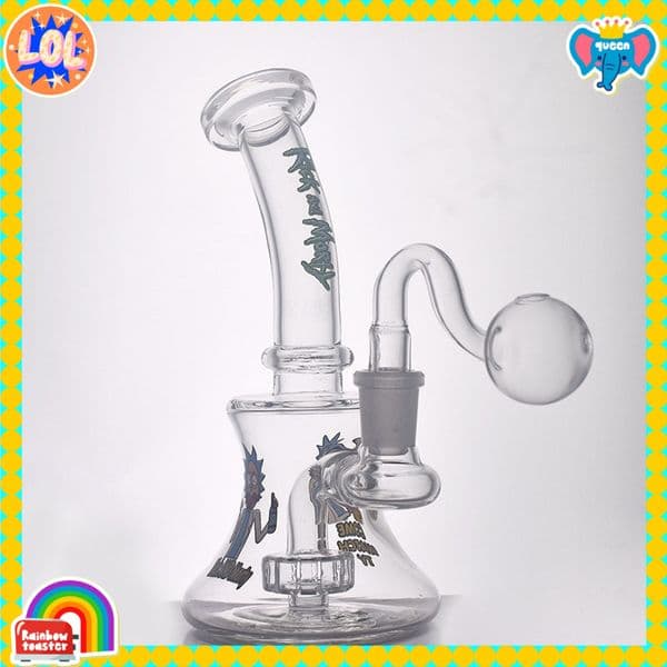 Mini colorful Glass Oil burner Bongs Bubbler Hookahs Glass Water hookah Pipes Beaker Water Bongs Matrix Perc with 14mm smoking tobacco bowl