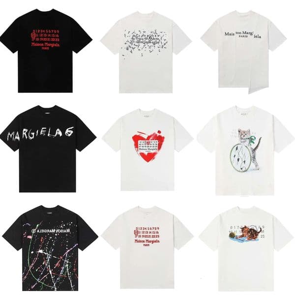 MasonsMargela Shirt Designer Mens essential MM6 Digital Pattern Round Neck Trendy Tees summe Leisure Comfortable Hip Hop Street Short Sleeved T Shirt