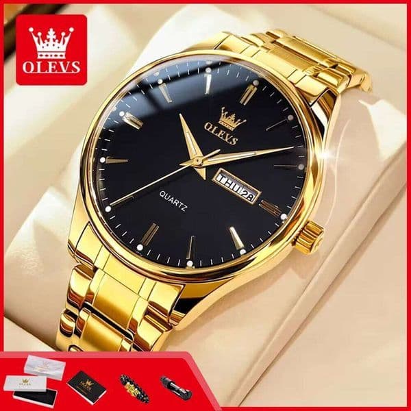 OLEVS 6898 Watch Fashion Simple Dual Calendar Waterproof Luminous Men's Wristwatch Hot Sale Original Quartz Watches for Man