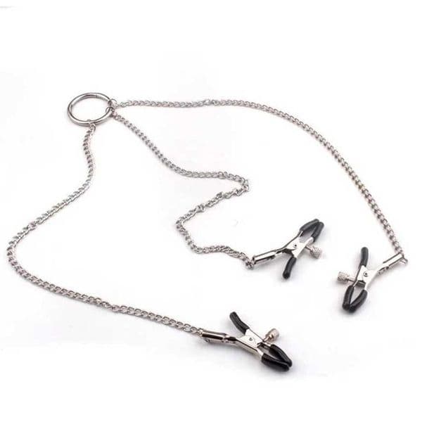 flirt Labia Breast Nipple Clamps With Chain Clips Slave Fetish Erotic Toys women Adult Game Ha66