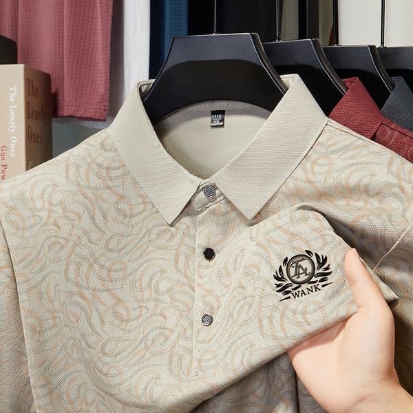 Summer New Men's Designer T-shirt Short Polo Designer Hoodie Sleeve Shirt Collar Casual Thin Printed Ice Silk Half Sleeve T-shirt Men's Clothing