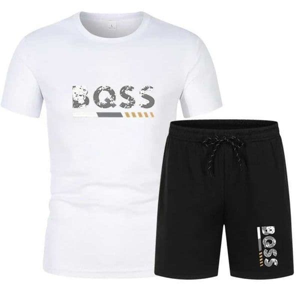 Mens Casual 2-Piece Suit Short Slve Print with Shorts Daily Sports Jogging Sportswear Set S-4XL T260317