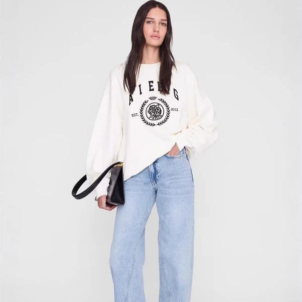 Luxury Designer Womens Washed Hoodie Crew Neck Hoodies Aninely Vintage Sweatshirts Women Pullover Cotton Printed AB Embroidery Tiger Loose Streetwear Sweatshirt