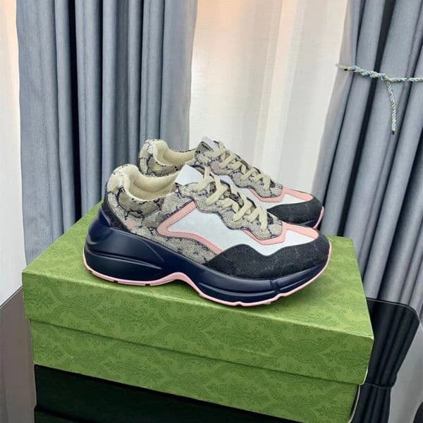 New Low Casual shoes Rhyton top Sneaker designer Plaid pattern Platform Classic Suede Leather Sports Skateboarding Shoes Men Women Sneakers By shoe jytr0004