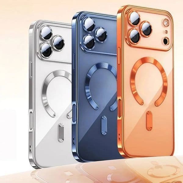 Luxury Magsafe Magnetic Plating Phone iPhone 17 Air 17Pro Bumper Case For iPhone17 Pro Max Clear Back Cover