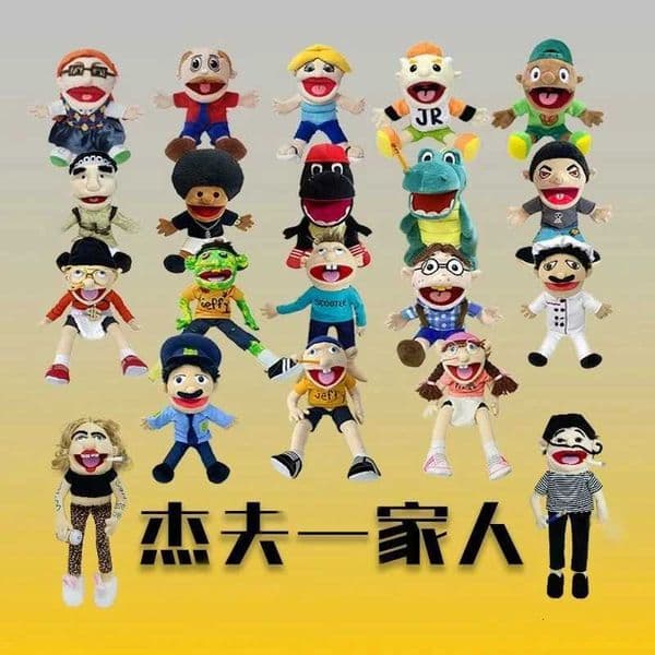 Hot new 1pcs 30/60cm Jeffy Hand Puppet Plush Children Soft Doll Talk Show Par Props Christmas Doll Plush Toys Puppet Kids GiftXJ260318