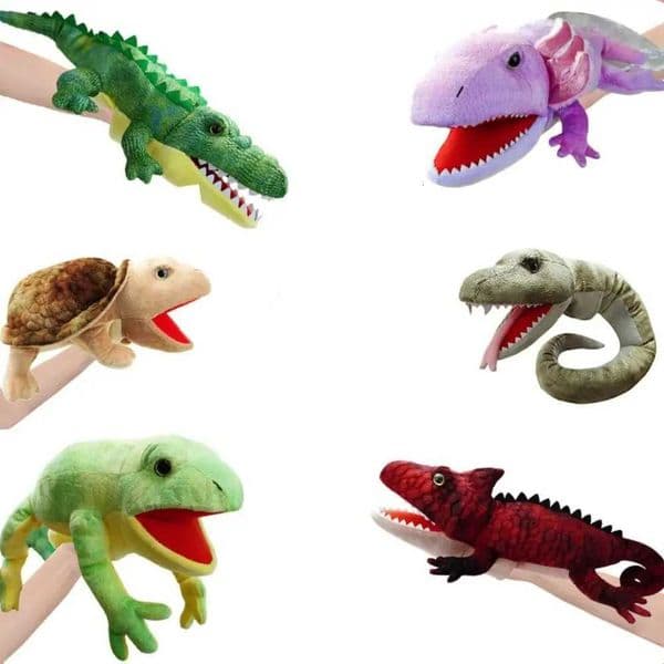 Turtle Salamander Animal Hand Puppet Frog Crocodile Lizard Snake Hand Puppet Educational Stuffed Animal Storytelling PuppetXJ260318