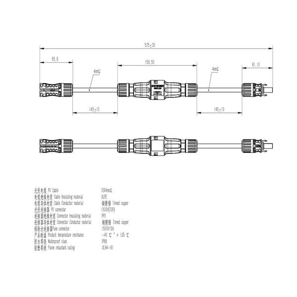 10pcs 4 mm2 PV cable with fuse connector of 10A 15A 20A 30A(options) photovoltaic fuse connector
