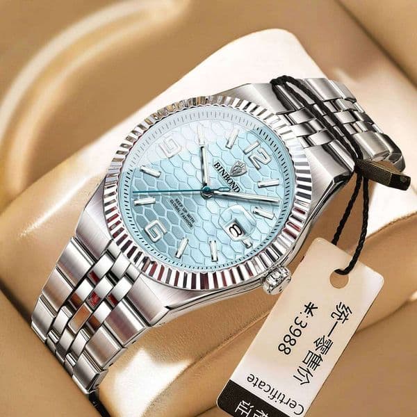 BINBOND B8181 Men's Watches Top Brand Luxury Line Stainless Steel Quartz Watch Men Fashion Business Clock Relojes Para Hombres