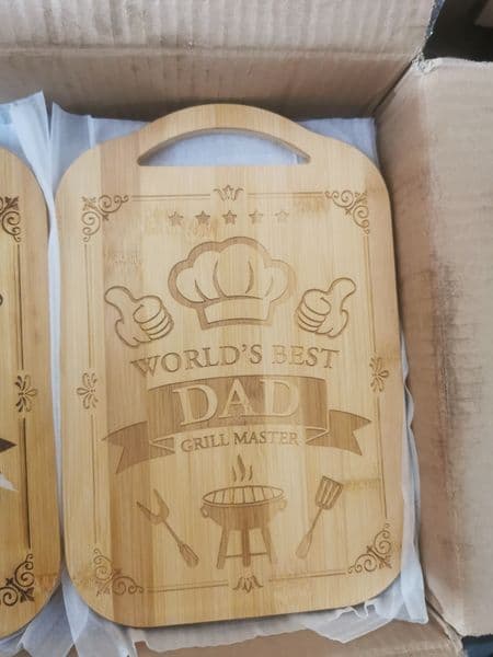 Personalized bamboo cutting boards, laser-engraved kitchen boards, custom-engraved gifts