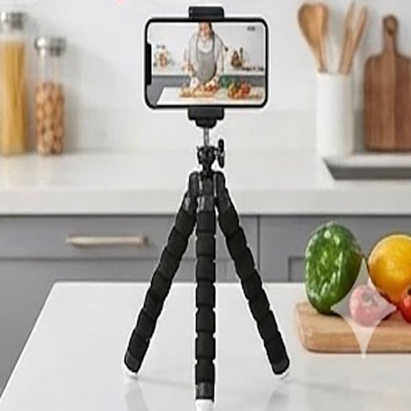 Sturdy Desktop Unbendable Mini Tripod Black Rigid Plastic Phone Stand 360 Rotating Head for Live Streaming Video Vlogging Tabletop Mount Holder Grip Bulk Wholesale