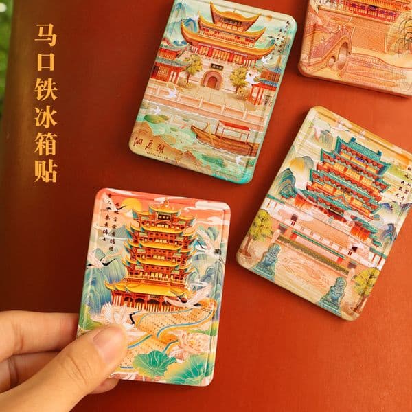 Bestseller Bestseller Urban metal scenic tourist souvenirs, magnetic enamel fridge magnets, cultural and creative tinplate magnets ddmytues ddmytues