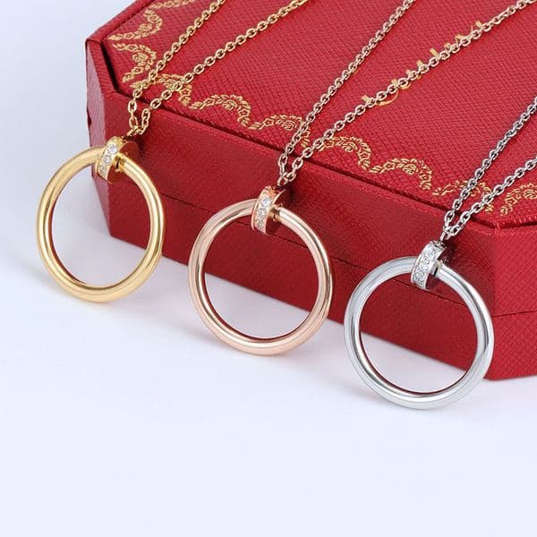 screw women fashion designer love pendant gold silver and rose plated luxury nail necklace couple gift 2662