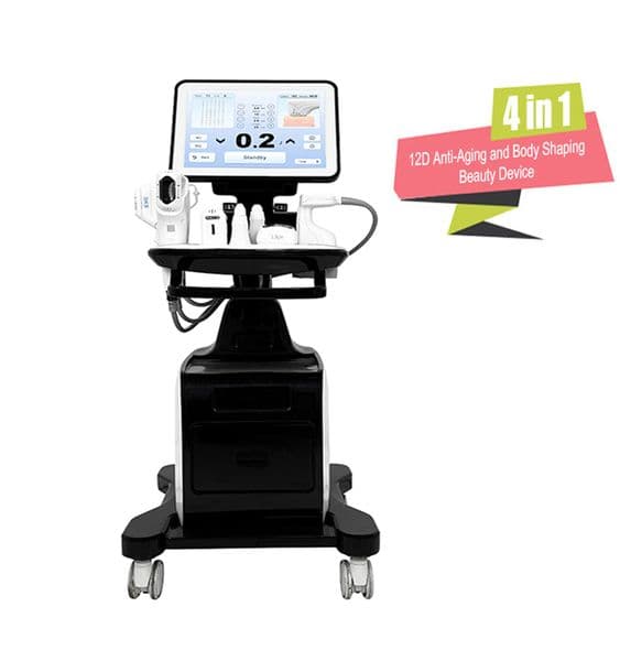 4 in 1 Advanced 12D HIFU Lifting System with Dual Handles and Microneedle Skin Rejuvenation stretch marks removal liposonix slimming