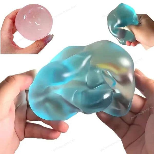 Blue Needoh Maltose Squishy Transparent Stress Ball Slow Rebound Squeeze Healing Aesthetic Sensory Fidget Toy for Kids