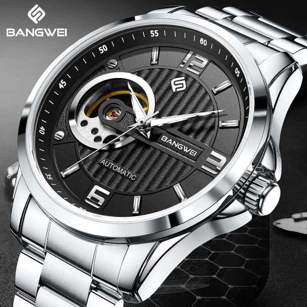 BANGWEI Luxury Automatic Mechanical Elegant Luminous Men Watches Waterproof Business Stainless Steel Tourbillon Man Watch