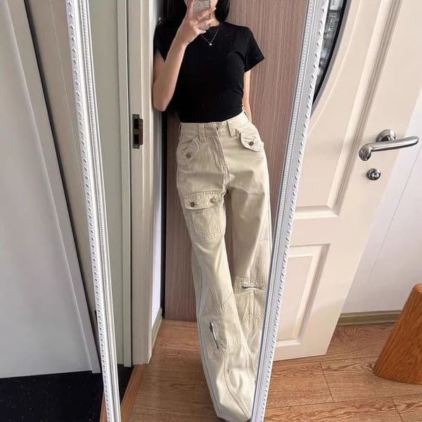 American-style White Essentials Essential Shorts Workwear Jeans For Women 2026 Designer Pants Autumn Winter New Model High-waisted Slimming Non-tight-fitting