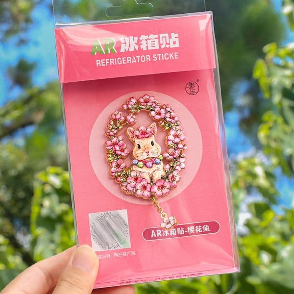 Bestseller Cultural and scenic area metal fridge Sakura Rabbit AR magnet travel souvenir landmark cartoon 3D magnetic sticker ddmytues