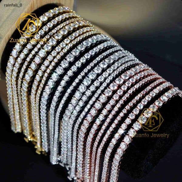 Hip Hop Iced Out Fine Jewelry Luxury Men Women 2MM 3MM 4MM 5MM Lab Diamond S925 Silver Vvs Moissanite Tennis Chain Necklace