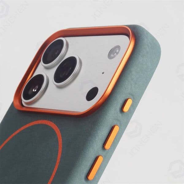 Business Solid Color Magsafe Matte Leather Case For iPhone 17 Air 16 15 14 13 Pro Max Alloy Len Magnetic Skin Texture Cover