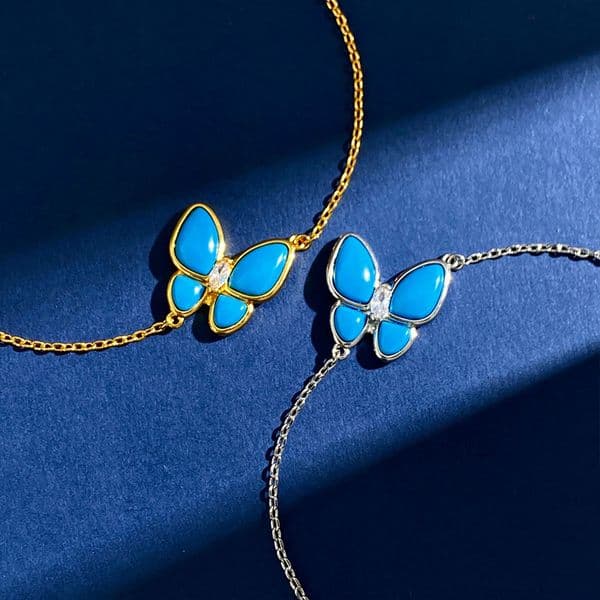 bracelet designer jewelry luxury jewelry Turquoise Butterfly Bracelet necklace earrings Set for Women designer bracelet women jewerly designer for women