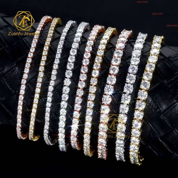 Ready To Ship 2Mm 3Mm 4Mm Moissanite Chain Wholesale S925 Women Tennis Bracelet Necklace