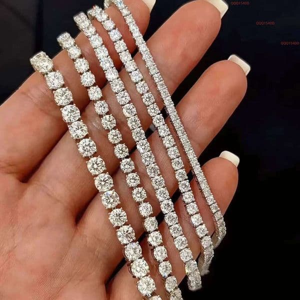 Qinglong Factory Wholesale Price Chain 9K 10K 14K 18K Gold Moissanite Tennis Bracelet Fine Jewelry