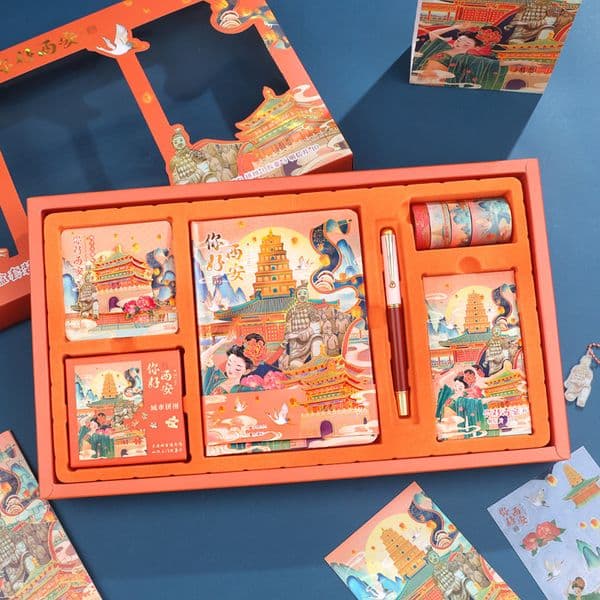 Bestseller Xi'an Scenic Area Notebook Gift Box Set, Business Diary, Creative Gift, Chinese Style, In-Stock Wholesale ddmytues