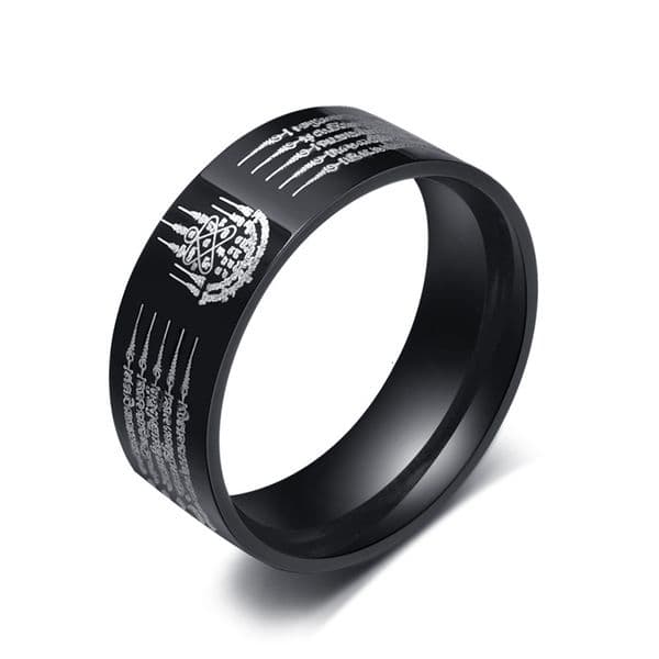 Vintage Thai Five-Sutra Titanium Ring, Fashionable Stainless Steel Jewelry for Men and Women, Direct from the Manufacturer, Dropshipping Available