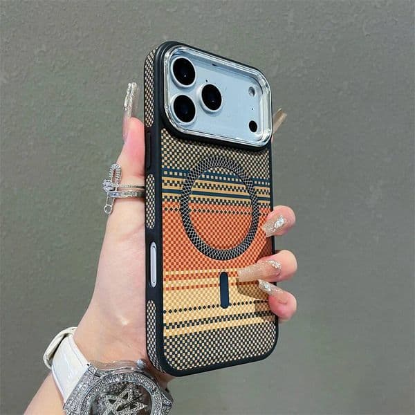 Slim Magnetic Striped Pattern Case iPhone 17 Pro Max Air 16 15 14 13 12 11 for Magsafe Shockproof Ultra Thin Colorful Cover