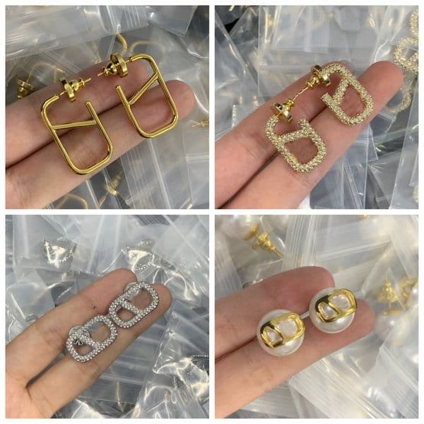 Designer Brand Earring Luxury Women Crystal Diamond Earring Gold Plated Studs Earrings Women Wedding Party Jewelry Gift