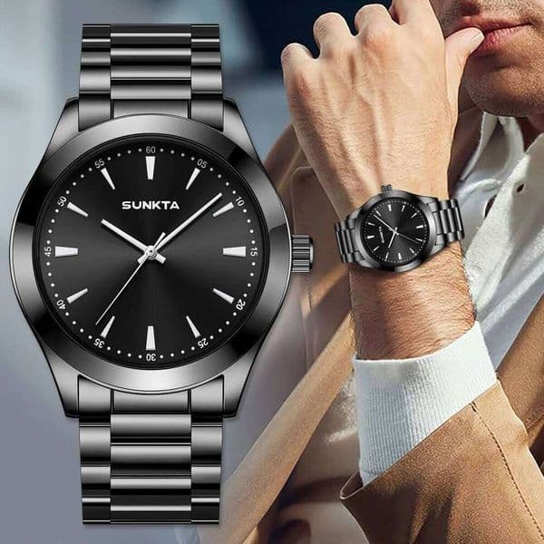 SUNKTA Military Watch For Men Waterproof Luxury Week Calendar Man Wristwatch Quartz Stainless Steel Fashion Men's Watches Male
