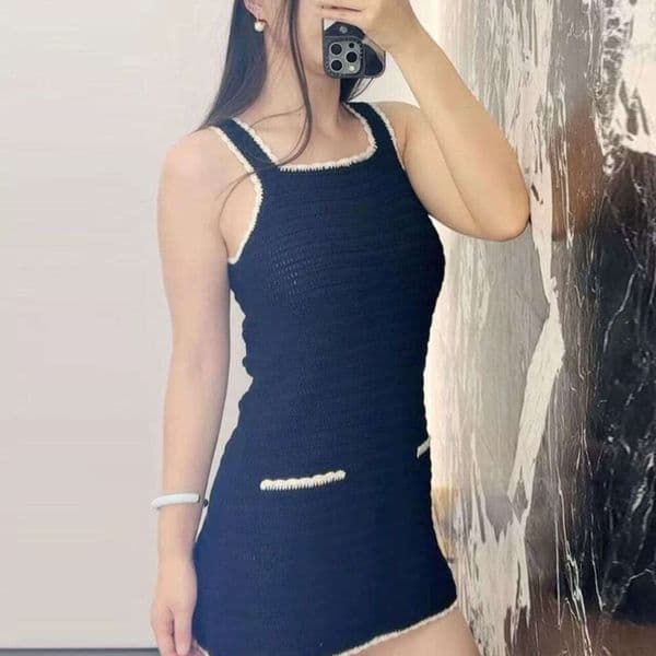 2026 Summer New Haute Couture Arc de A10 Triomphe Small Fragrant Style Elegant Multi functional Fashion Lace Knitted Belt Dress