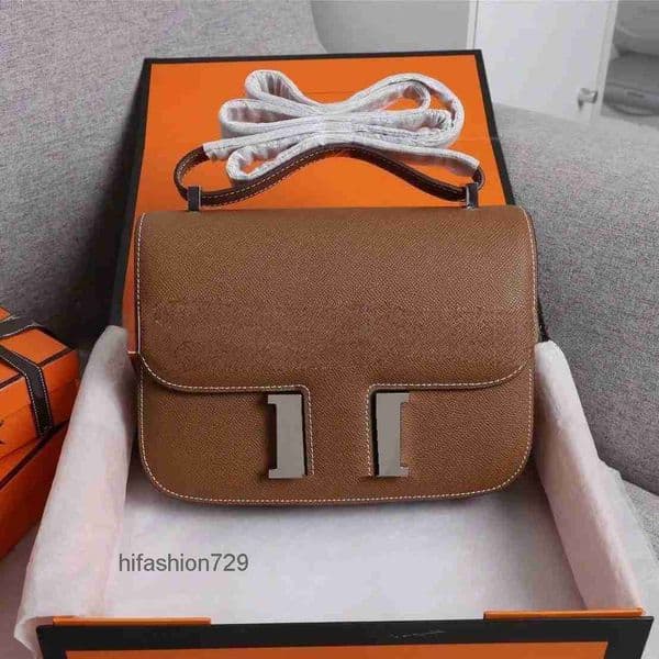 10a Top quality constances bag designer bag shoulder bag bags for women luxury 10a epsom calfskin crossbody handmade wax thread 19cm sliver gold buckle women bag 7RUL